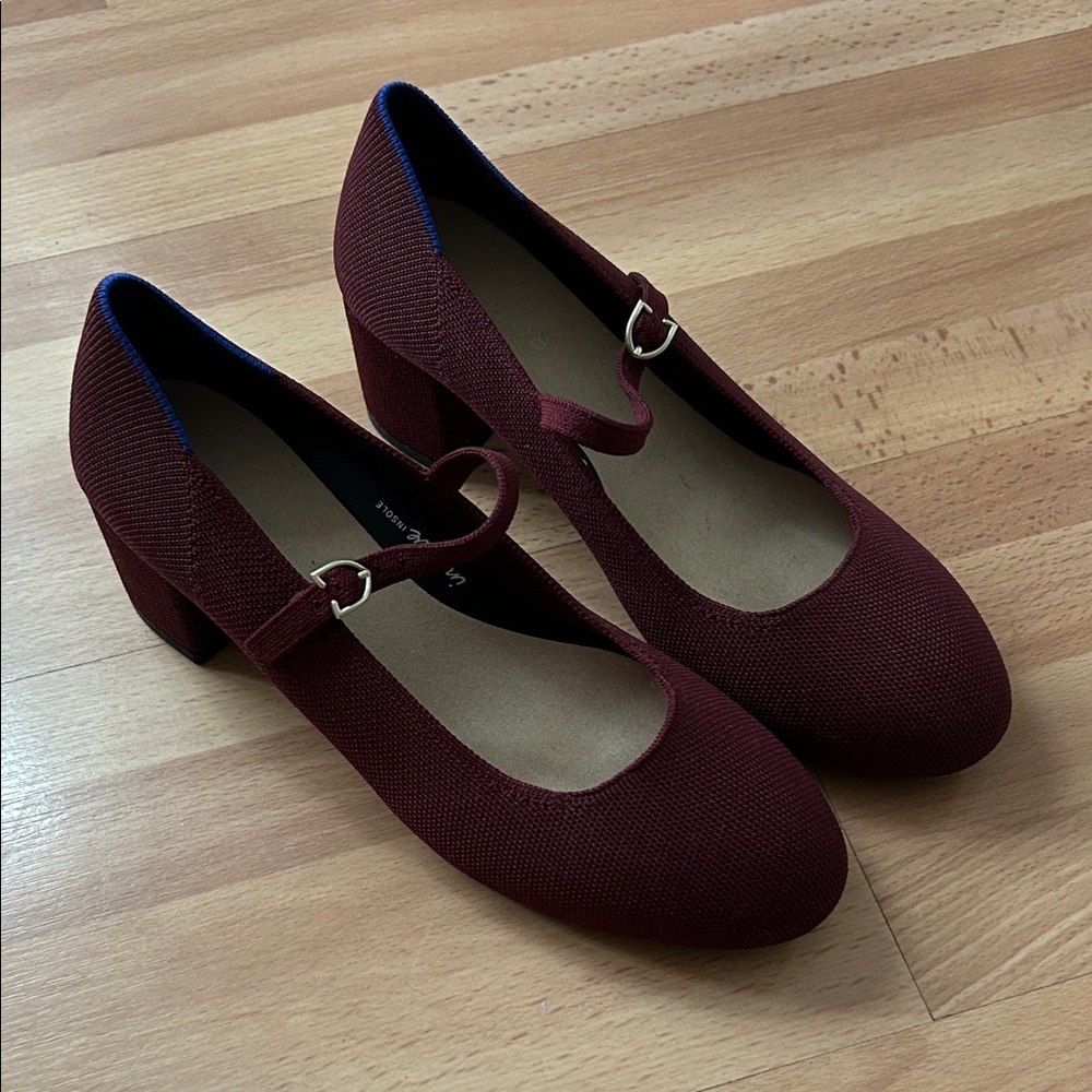 Rothy’s Mary Jane Heel in Wine Red